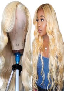 Brasilianische Körperwelle 613 Lace Front Perücke Russische Platin Honig Blonde Spitze Frontal Remy Echthaar Perücken 13x4 Zoll4311549