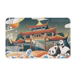 Carpets Ancient Chinese Style Cute Cartoon Doormat Rug Carpet Mat Footpad Bath Polyester Absorbent Balcony Toilet Washable 50X80CM