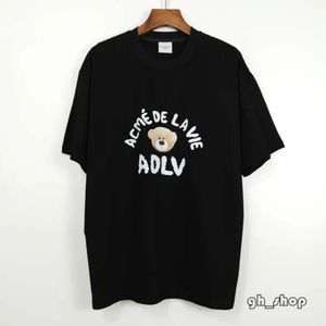 Рубашки Desiger Adlv Футболки высочайшего качества Корейский модный бренд Adlv Teddy Bear Футболка с короткими рукавами и пончиками для девочек Половина размера для пар 11 Dieo 9888