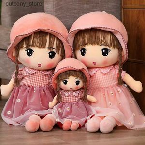 Stuffed Plush Animals Lovely Plush Baby Girl Toys Kawaii Girl Dolls with Dress Stuffed Princess Doll Plush Toys for Wedding Rag Doll Baby Kid Playmate L240322