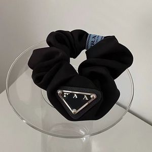 2024 new P triangle logo hair band black large circle high-end headband high-end hair rope hair accessories