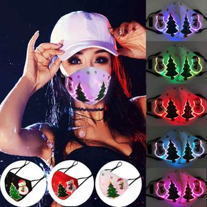 Cores ativadas por voz brilhantes 7 máscaras faciais LED luminosas para festa de Natal Festival Masquerade Rave Mask