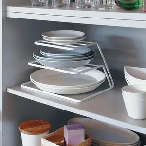 Kitchen Storage Drain Iron Rack 3 Levels Different Size Plates Bowl Cup Separate Dishes Stand Hold Dish Drying Organizer Tool