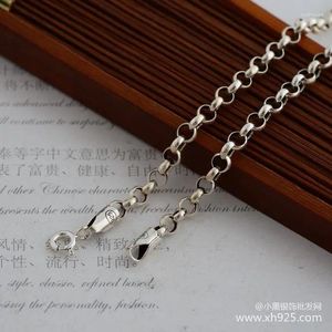Kedjor kjjeaxcmy fina smycken 925 sterling silver cirkulär tröja kedjediameter 4 mm halsband (chang50-85 cm) fest julklapp