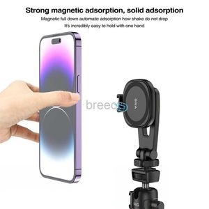 Cell Phone Mounts Holders Vrig MG-03 Magnet Phone Holder Adapter Tripod Magnetic Camera Phone Holder Tripod Mount for Mag-Safe iPhone 14 13 12 Series 240322