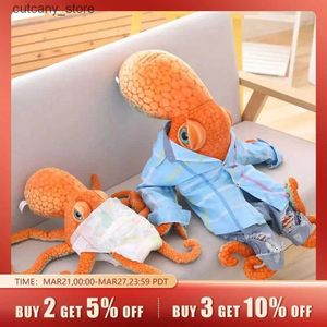 Animali di peluche ripieni Stupendi giocattoli di peluche realistici di polpo farciti di alta qualità simulati calamari animali marini bambola regalo di Natale per la camera dei bambini Car Decor L240322