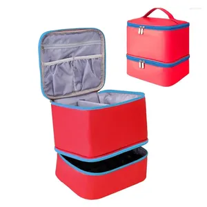 Storage Bags Ladies Portable Nail Polish Organizer Bag High Capacity Cosmetic Case 30 Glue Bottle Lipstick Handbag
