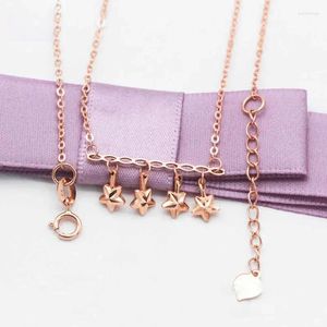 Hängen Original Designer Plated 14k Rose Gold Liten Fresh Star Pendant Necklace Party Jewelry Gift for Girl Friend