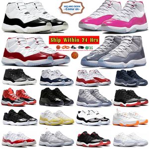 Scarpe da basket da uomo 11 cemento fresco grigio ciliegia 11s Scarpe da ginnastica da uomo alta Gamma Blu Basso Giallo Pelle di serpente Midnight Navy Bred Antracite uomo donna Scarpe da ginnastica sportive