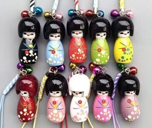 lotes de 30 x tiras de pingentes de bolsa de boneca japonesa oriental Kokeshi