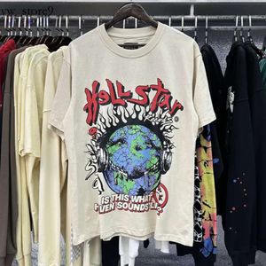 Moda Hellstar Camicia Uomo Rap Top Designer Tshirt Tide Marca Divertente Divertente Comico Inglese Lettera Stampa Allentato Colletto a tutto tondo Maglietta a maniche corte Hellstar Short 4149