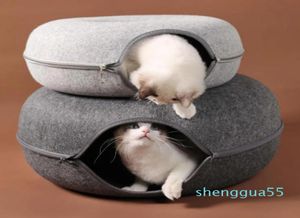 Kedi oyuncakları ev sepeti doğal keçe evcil hayvan yatakları yuva komik yuvarlak yumurta yastık ile yastık mat küçük köpekler köpek evcil hayvanlar tedarik 5422040