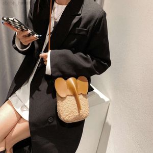 Marka 2021 Zimowe jagnięce włosy torby na ramię dla kobiet pu crossbody torba luksusowa designerka torba na telefon komórkowy torebki i torebki