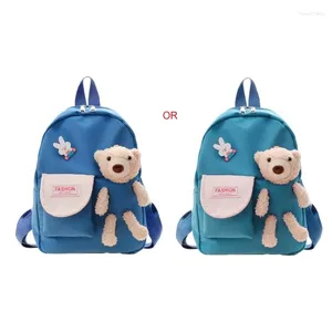 Zaino Cartoon Bear Toy School Bag For Girl Kids Zaini per la scuola materna Zaini per bambini Borse per libri per ragazzi e ragazze Zaino da viaggio