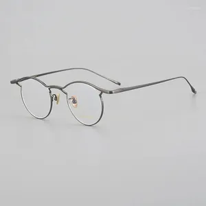 Sunglasses Frames Pure Titanium Ultralight Man Half Frame Glasses Round Retro Fashion Eyewear Women Optics Myopia Reading Prescription