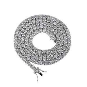 2024 Armband Halsband Hip-Hop Tennis Chain 925 Sterling Silver VVS Moissanite Diamond Cluster Iced Out Cuban Chain for Men Women8