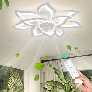 Modern LED Ceiling Fan Light With 6 Speed Adjustable And Remote Control Nordic Style Lamp For Living Room Bedroom