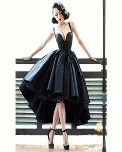 섹시한 작은 검은 색 오프 어깨 칵테일 드레스 짧은 전면 길이 뒤로 뒤로리스 이브닝 가운 최신 가운 디자인 하이 로우 댄스 5489873