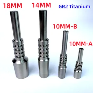 Premium Titanium Ersättning Nagelspetsen Rökning 10mm 14mm 18mm Inverterad grad 2 GR2 TI Tips Naglar för nektarsamlare NC -satser vs kvarts keramiskt spets