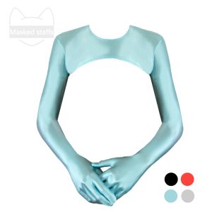 Suits Silk smooth tight gloves sexy oil gloss long sleeved backless decorative top tight casual Yoga tight beach swimsuit