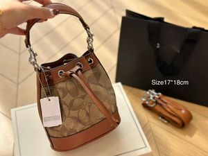 New designer bag letter Women's Bag Leather Versatile One Shoulder Crossbody Bags Drawstring Mini Bucket Bag fashion crossbody bag tote bags