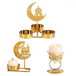 Titulares de vela Lua Castelo Butterfly Candlestick Titular de peças centrais de casamento