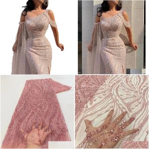 Prom 2023 Okt Aso Ebi Arabisch Rosa Meerjungfrau Kleid Pailletten Spitze Abend Formale Party Zweiter Empfang Geburtstag Verlobungskleider Dresse Otu6G