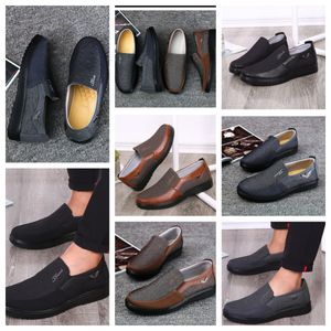 Casual Shoe Gai Sneaker Sports Cloth Shoe Mens Formal Classic Top Shoe Soft Sole Flats Läder Men Sko Svart Bekväm mjuk storlek 38-50