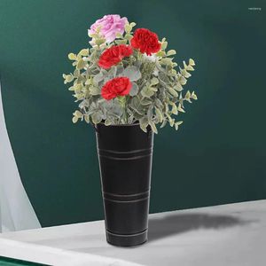 Vases Flower Pot Handheld Bucket Vase For Arrangement Drum Planting Rustic Planter Iron Floral