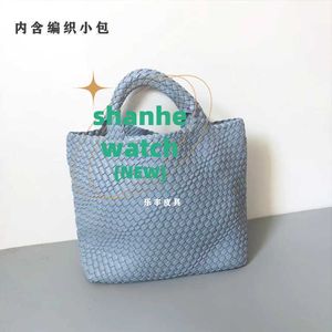 오리지널 Bottegs Venetas Arco Tote Bag 큰 두 손 손잡이 짠 어머니와 어린이 수제 핸드백 PU Small 2024 New Edition