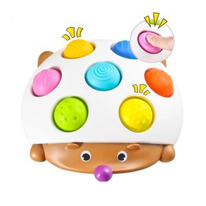 Baby Montessori Soft Fidget Sensory Toy Hedgehog Simple Dimple Tactile Developing Finger Opering Board Toy For Baby 0 36 månader 240312