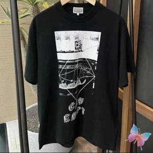 Camisetas masculinas rua Hiphop Street Black Caxempt T-shirts Padrões abstratos de algodão soltos letra Fuzzy Top Tees Moda Casual Mulheres Mulheres curtas J240322