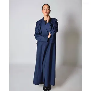 Mäns kostymer Enkelt breasted hack lapel dubbel elegant kvinnor pinstripe löst casual kläder skräddarsydda långa muslimska abayas 2024