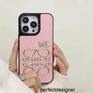 Designer-Handyhüllen für iPhone 14 Pro Max 13 12 11 14Plus, Luxus-Leder-Druckhülle, Loe-bedruckte rosa Kunststoff-Schutzhülle, WYBC