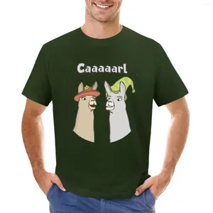 Regatas masculinas Lhamas com chapéus - Caaaarl camiseta pesos pesados verão top meninos brancos roupas masculinas