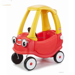 Bicicletas Ride-Ons Little Tikes Cosy Coupe Ride-On Toy para bebês e crianças - Design clássico de carro vermelho amarelo Q231018 Drop Delivery Toy Dhuim