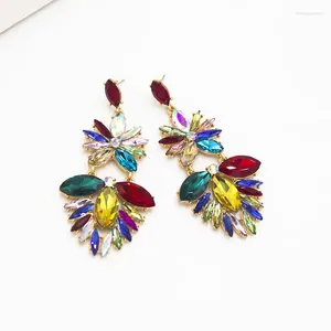 Dangle Earrings Selling High-quality Handmade Zinc Alloy Color Gem Long Women European Fashion Wholesale Dazzling