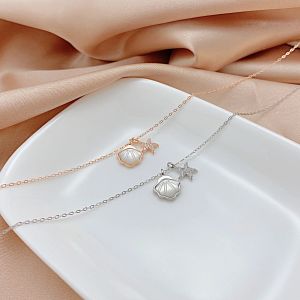 Jewelry Wholesale Ins Niche Luxury Female Bei Haixing Pendant Terling Fashion Imple Bei Necklace Female