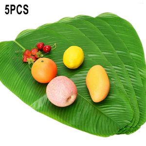 Decorative Flowers 5PCS Large Artificial Banana Leaves Faux Tropical For Hawaiian Luau Party Desktop Decor Food Drink Placemats Ornament