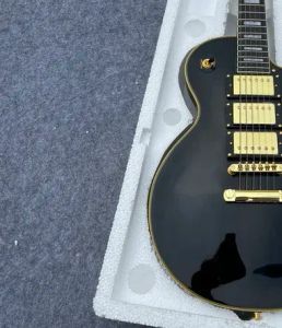 Custom Shop, Made in China, LP Niestandardowa wysokiej jakości gitara elektryczna, czarna, trzyczęściowa pickup FA8D CPO