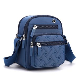 Bolsa de telefone móvel feminina ombro pequena bolsa de nylon impermeável crossbody senhoras mensageiro 240322