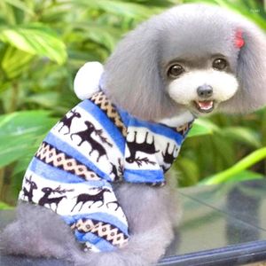 Hundkläder Autumn och Winter Snowflake Soft Fleece Clothes Deer Mönster Pet Coral Velvet Christmas Puppy Coat Teddy Dress