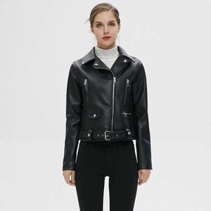 Pu Leather Women Coat Fashion Turn Down Collar Plus Size Womens Jackets Coats