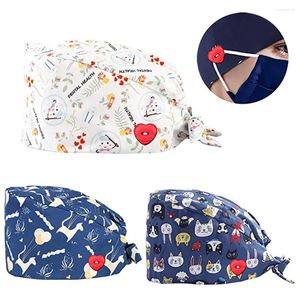 Kulkapslar 3st mode tryckt knapp arbete hatt avslappnad unisex scrub cap apa baseball pläd