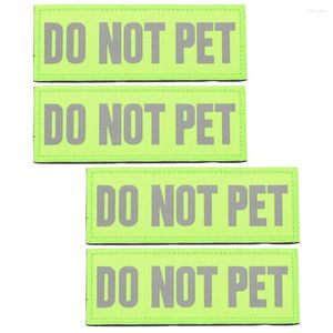 Dog Collars 4 Pcs Service Reflective Patch Tags Patches Puppy Harness Sticky Strap Nylon Labels Es es