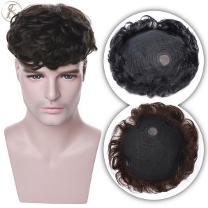 TOUPEEES TOUPEEES TESS HUMAN HAIR 16x19cm MEN TOUPEE CLIP IN HAIR EXTENSIONSトップパッパー交換システム4インチキャピラリープロテーゼ35G男性HA