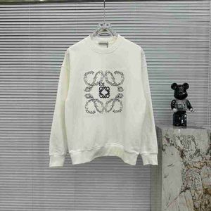 Designer High Version loe Home 24 New Vine Letter Round Neck Loose Men's and Women's Sweater 500G High Weight Long Sleeve Deg4