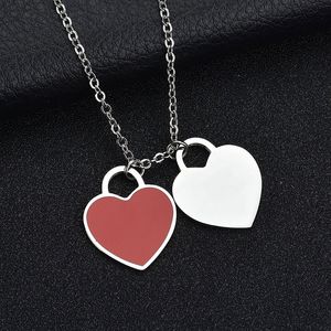 collana cuore in oro designer 925 gioielli di lusso donna rosa rosso blu ciondolo nencklaces catena in argento giappone e stile coreano collana in acciaio inossidabile regalo per gli amanti