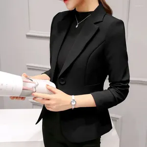 Damenanzüge Blazer Damen Kerbblazer für 2024 Single Button Slim Chic Büro Damen Langarm Elegant Casual