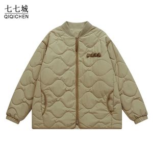 Japanische Gepolsterte Jacken Männer Frauen Baumwolle Reine Einfarbig Baseball Jacke Harajuku Casual Übergroßen Mantel Winter Paar Streetwear 240309